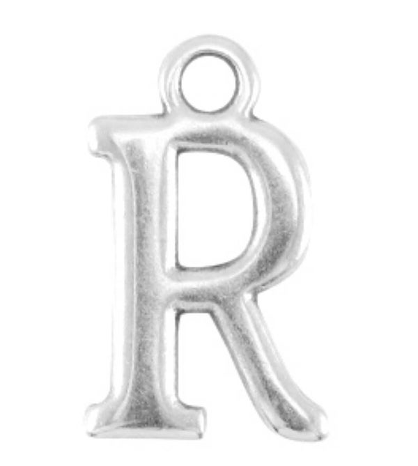 DQ metaal letterhanger R  zilver (nikkelvrij)