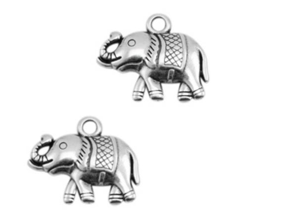 DQ bedel/ hanger olifant zilver 