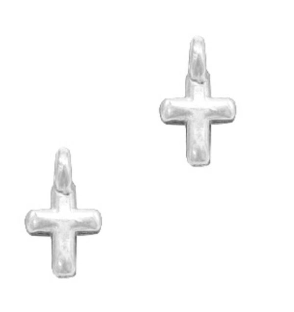 DQ metaal bedel / hanger kruis zilver