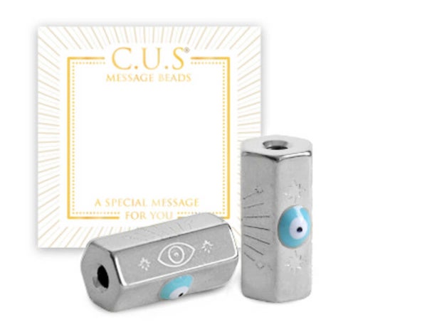 C.U.S. Message Beads evil eye Zilver.