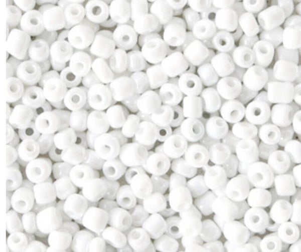 Rocailles 12/0 2mm Bright white pearl