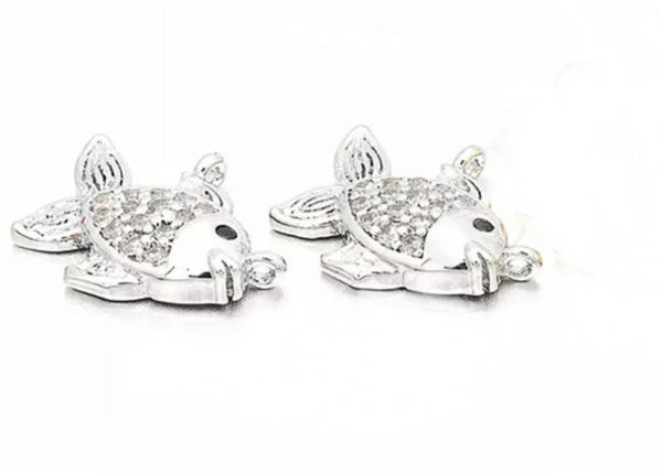 Bedel zirkonia vis zilver 