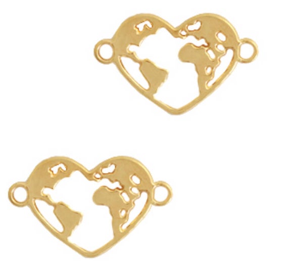 DQ metaal tussenstuk hart globe goud 