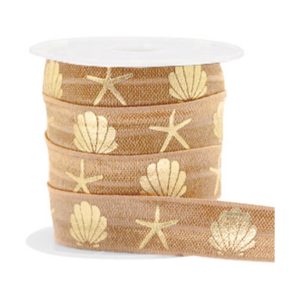 Ibiza lint sea shell camel gold