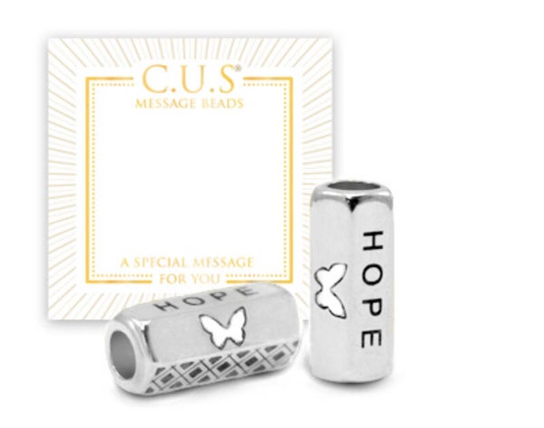 C.U.S Message Beads DQ Butterfly Hope zilver