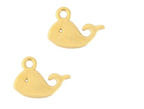 Metaal bedels DQ walvis Goud (nikkelvrij)