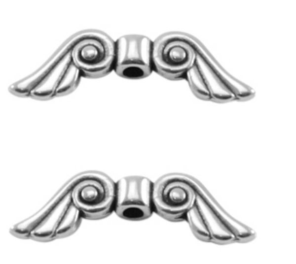 DQ Metaal angel wings zilver curl 