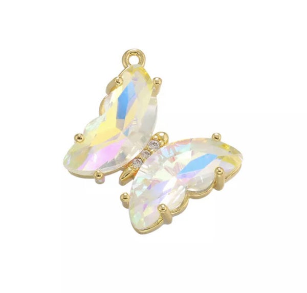 Zirkonia bedel vlinder White - Gold