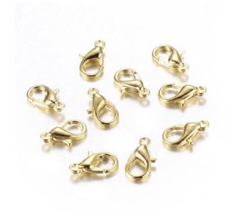 Karabijn sluiting metaal gold. 10 mm