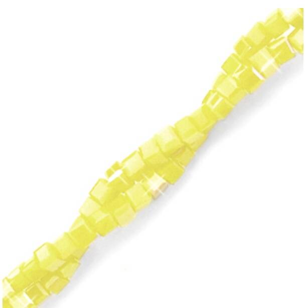 Facet kralen top quality cube 2x2mm Empire yellow-pearl shine coating