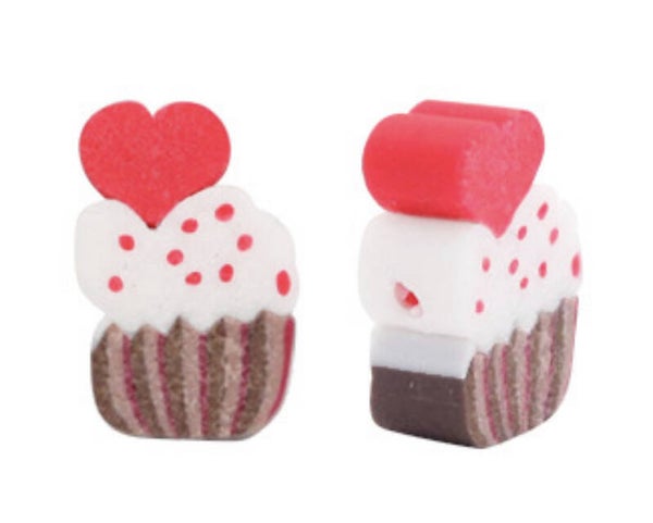 Cupcake kraal polymeer brown - red