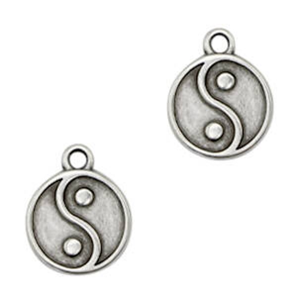 DQ Yin & Yang symbol antiek zilver