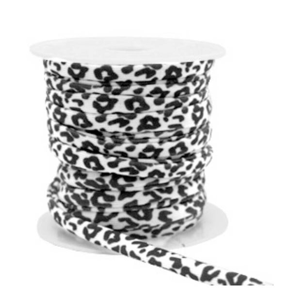 Elastisch stitched lint leopard white black