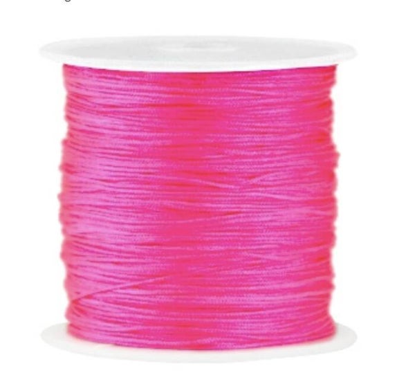 Satijn Macramé draad 0.8 mm Neon Pink