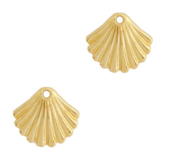 DQ schelp goud 19x18mm