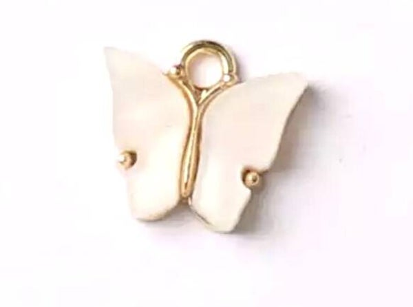 Bedel / hanger Butterfly White - Gold