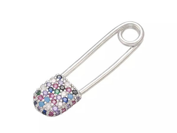 Bedel zirkonia speld zilver 