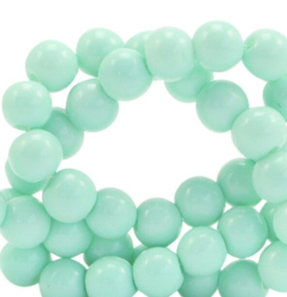 Glaskralen 4 mm opaque Mint turquoise