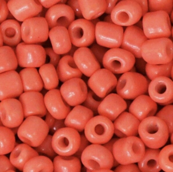 Rocailles 4mm Neon Coral Orange.