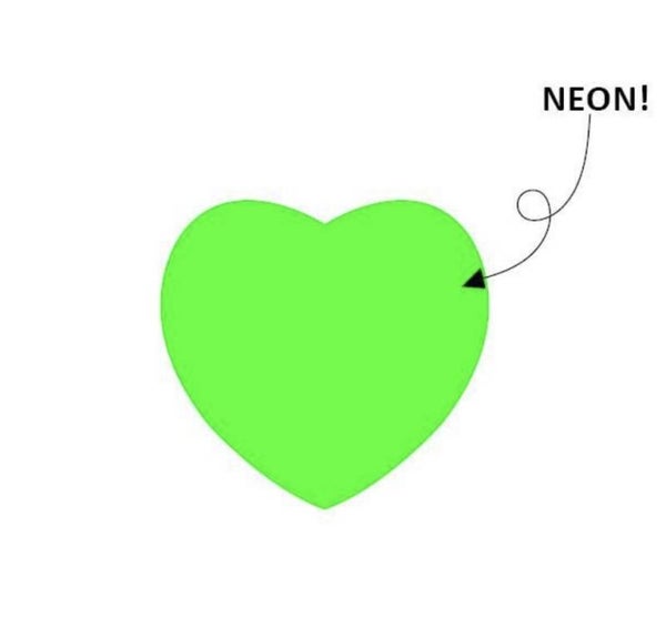Sticker hart neon groen 