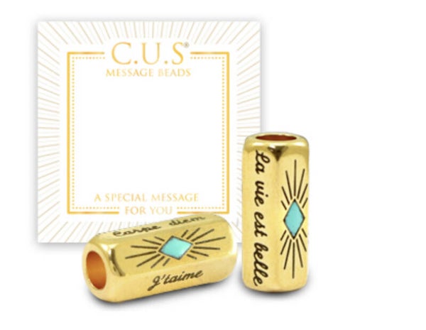 C.U.S. DQ Message beads La vie est belles & rhombus