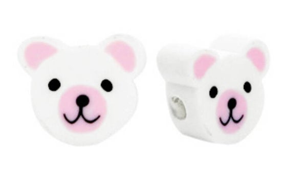 Beer white - pink kraal polymeer 10mm