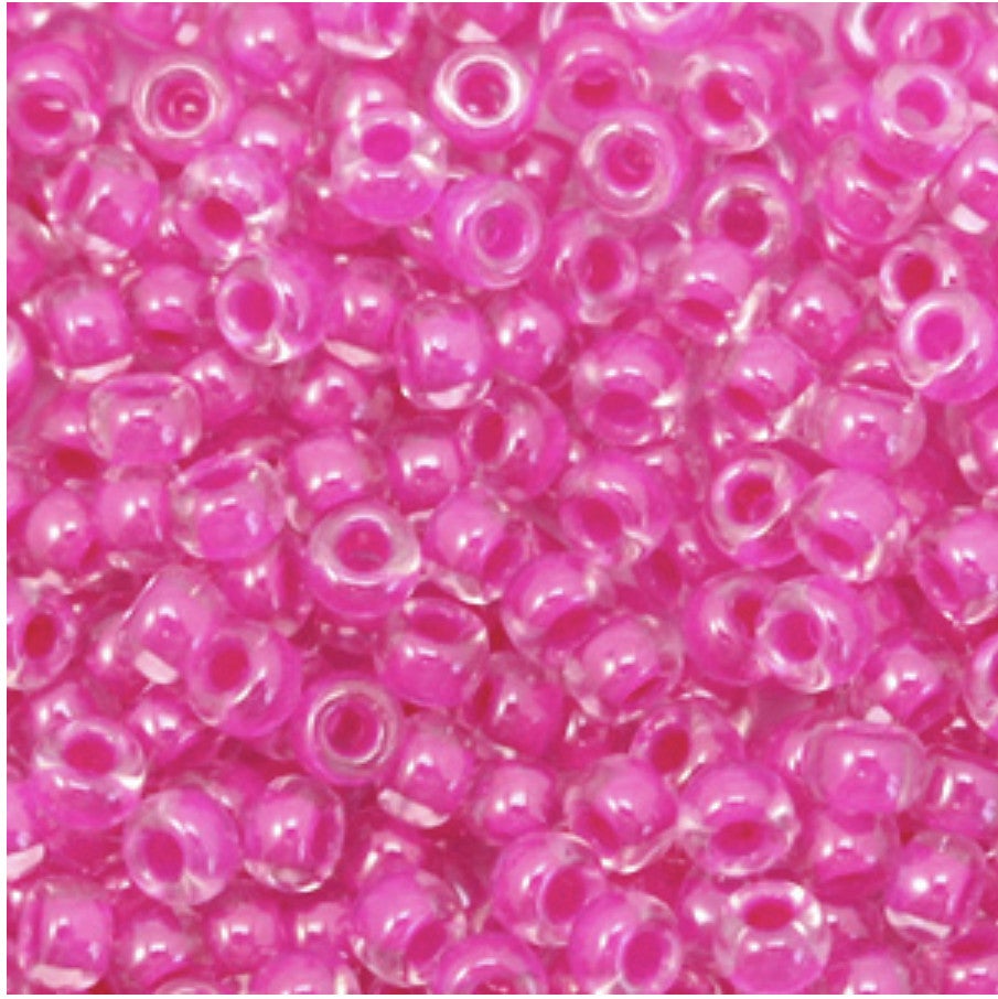 Miyuki rocailles 8/0 3mm Fuchsia lined crystal 8-209