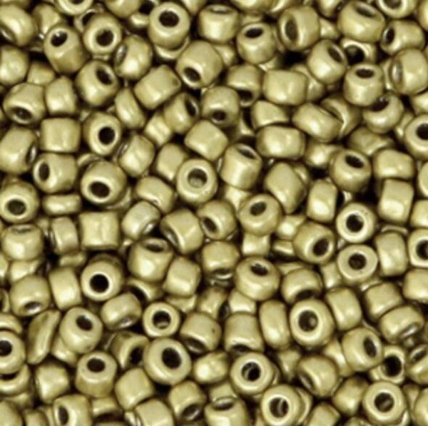 Rocailles 8/0 (3mm) Metallic brass gold