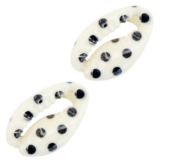 Kauri schelp Black - white dots 
