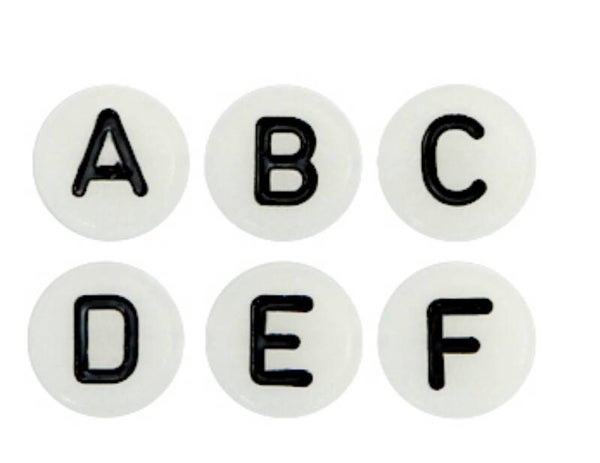 Acryl Letterkralen mix Glow in the dark 100 stuks