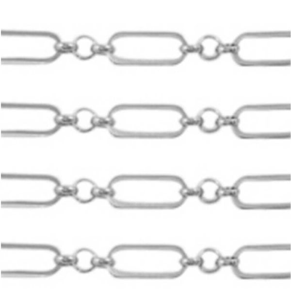 Stainless steel jasseron zilver 16x7mm