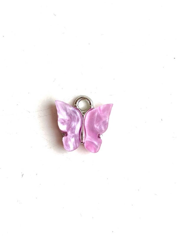 Bedel / hanger Butterfly Fuchsia - Silver