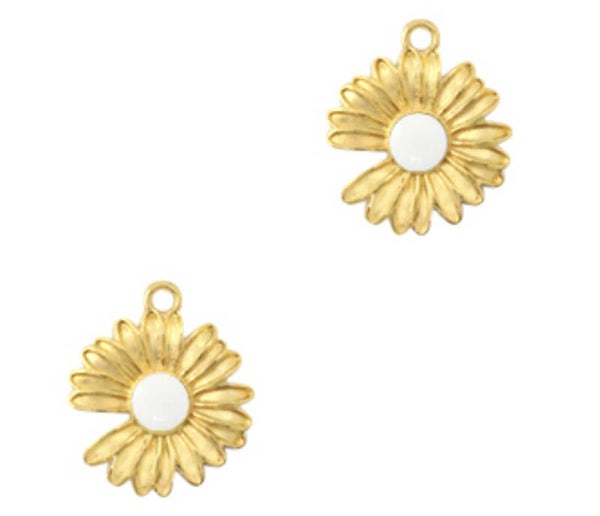 DQ metaal bedel Daisy Gold - white
