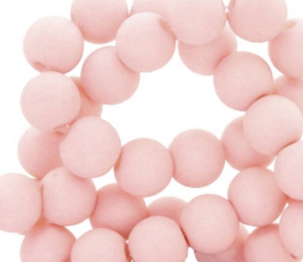 6mm Acryl kralen cosmetic peach