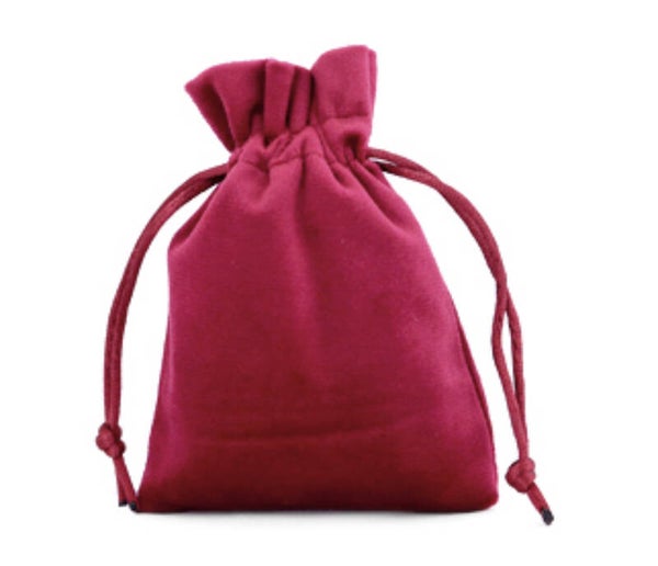 Velvet Sieradenzakje 9x12cm Port red