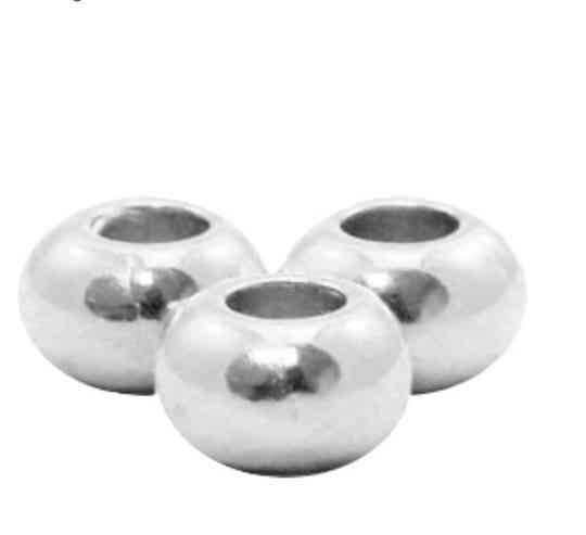 Metaal kralen DQ 6x3.5mm  zilver (nikkelvrij)