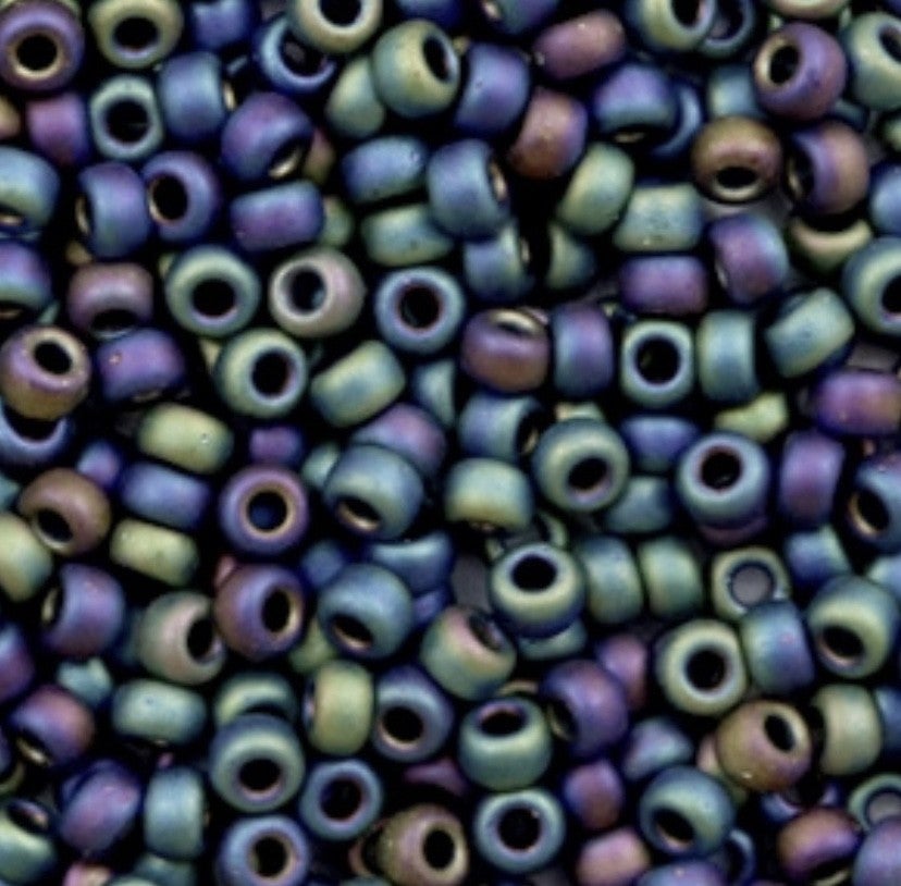 Miyuki 8/0 rocailles 3mm opaque matte AB black 8-401 fr