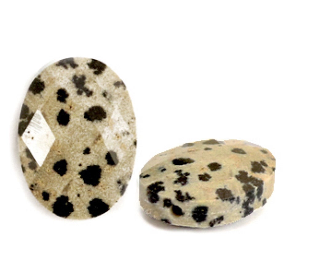 Natuursteen facet ovaal Dalmation stone 