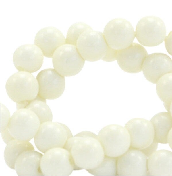 Glaskralen 4 mm opaque Off white