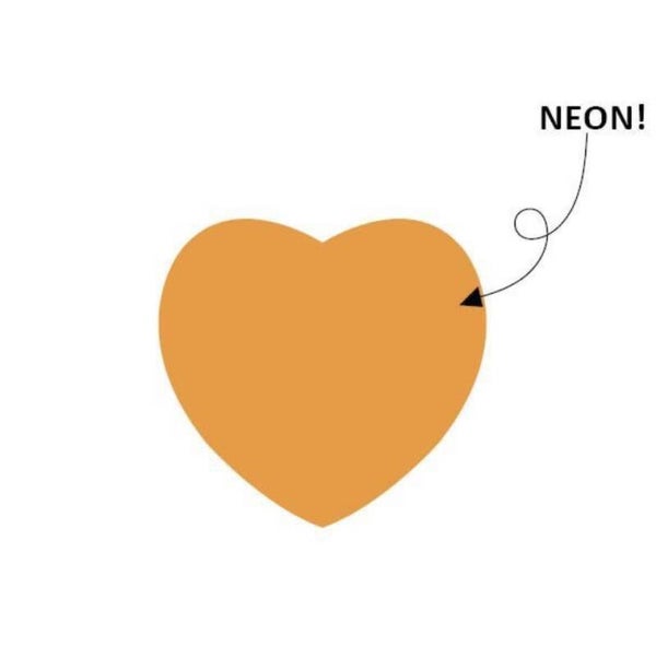 Sticker hart neon oranje 