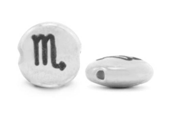 DQ kraal metaal Schorpioen zilver 7mm
