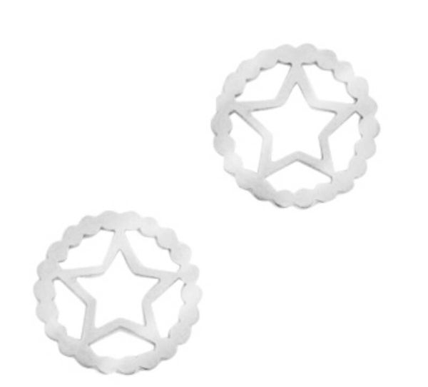Stainless steel Tussenstuk Star Zilver