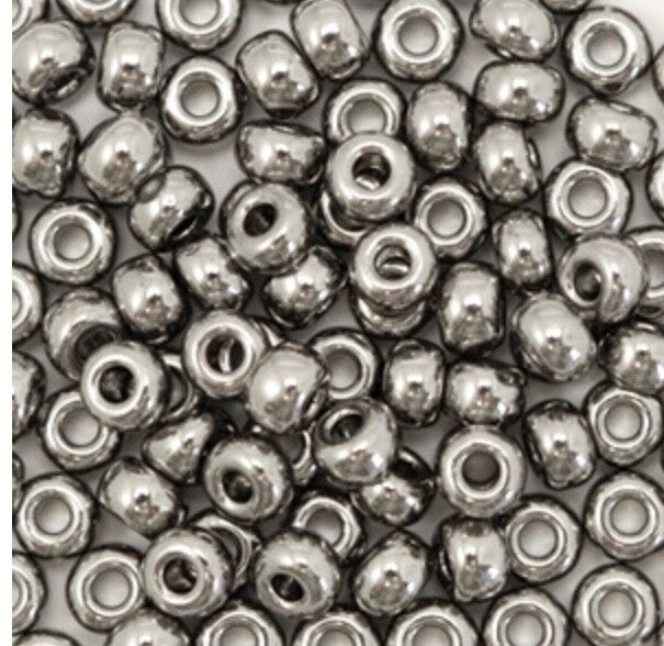 Miyuki 6/0 4mm rocailles Plated nickel anthracite