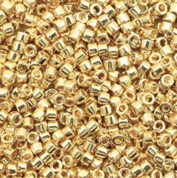 miyuki delica’s 11/0 2mm 24kt gold plated
