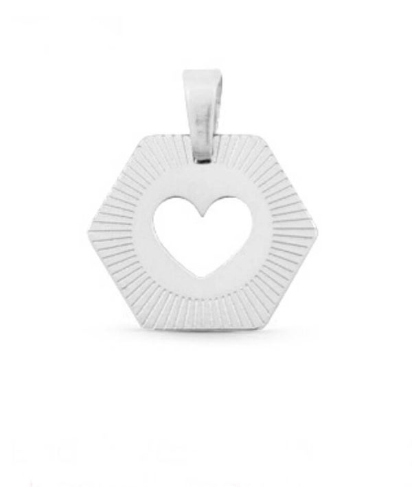 Stainless steel bedel love zilver