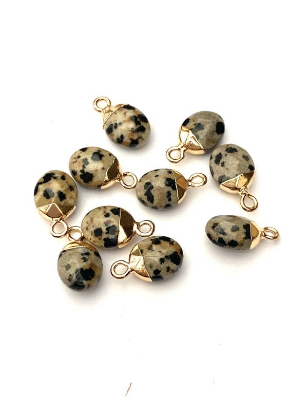 Natuursteen hanger drops Dalmation jasper