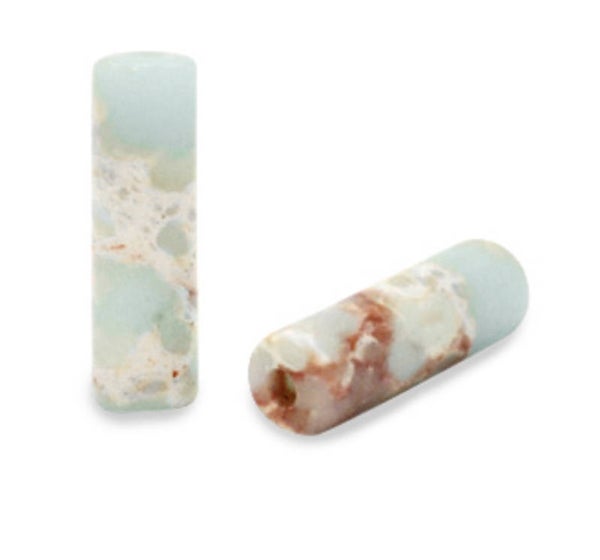 Natuursteen kralen tube 13x4mm. Light turqoise