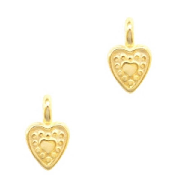 DQ metaal hart bedel goud 