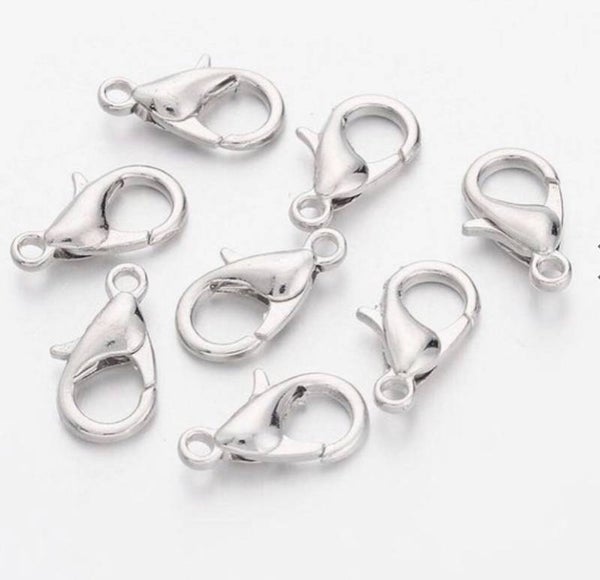 Karabijn sluiting zilver 10 mm nikkelvrij