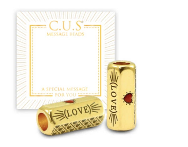 C.U.S. DQ Message Beads Love & Life Goud